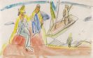 Ernst Ludwig Kirchner - Menschen und Boot am Strand