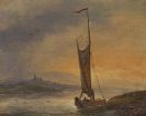 Boeck, Johann Friedrich - (zugeschrieben) Segelboot im Abendlicht
