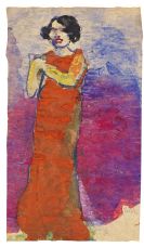 Emil Nolde - Diseuse mit rotem Kleid