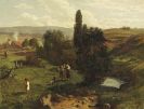 Thoma, Hans - Schwarzwaldlandschaft mit spielenden Kindern