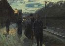 Hermann Pleuer - Vorstadtbahnhof im Mondschein