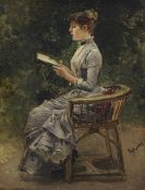 Kaulbach, Friedrich August von - Dame bei der Lektüre im Garten