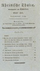 Schiller, Friedrich - Rheinische Thalia
