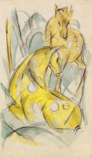 Franz Marc - Zwei gelbe Tiere (Zwei gelbe Rehe)