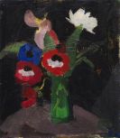 Hermann Stenner - (S) Blumenstilleben auf schwarzem Grund III (Anemonenstrauß)