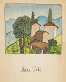 Hesse, Hermann - Eigh. Gedicht mit Aquarell