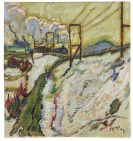 Pechstein, Hermann Max - Märzenschnee: Der Bahndamm
