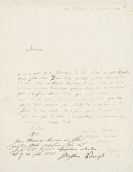 Goethe, Johann Wolfgang von - G 8: Eigh. Nachschrift auf Brief von Mounier. 3 Z. m. U. u. Gegenzeichung von Voigt