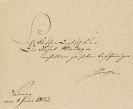 Johann Wolfgang von Goethe - Empfangsbestätigung für eine Weinbestellung