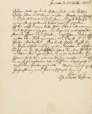 Kestner, Ch. - Brief an Frau Oberamtmann Parz, 1 S.