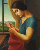 Georg Schrimpf - Häkelnde