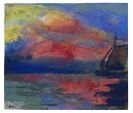 Nolde, Emil - Meeresstück mit Segler