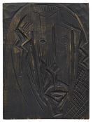 Karl Schmidt-Rottluff - Doppelseitiger Holzstock: Kopf / Fischer beim Aalstechen II