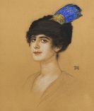 Stuck, Franz von - Bildnis einer Dame mit Federschmuck