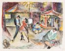 Lou Albert-Lasard - Montmartre. Aquarellierte Lithographie