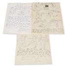 Ambrogiani, Pierre - 3 eigh. Briefe mit Zeichnungen