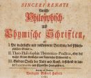 Richter, Samuel - S&auml;mtliche philosophisch- und chymische Schrifften