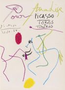 Picasso, Pablo - Torros y toreros. Mit Orig.-Zeichnung von Picasso.
