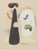 Willi Baumeister - Senkrechte mit Formen