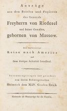 Riedesel, Johann Hermann von - Ausz&uuml;ge aus den Briefen von Riedesel ... Reise nach America