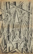 Feininger, Lyonel - Programm des Staatlichen Bauhauses in Weimar. Mit Orig.-Holzschnitt Kathedrale von L. Feininger