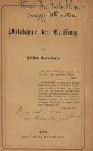 Mainl&auml;nder, Philipp - Philosophie der Erl&ouml;sung. 2 B&auml;nde. Mit Eintrag von Minna Batz-Mainl&auml;nder