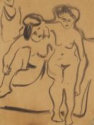 Kirchner, Ernst Ludwig - Zwei weibliche Akte auf einem Diwan sitzend