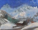 Nolde, Emil - Verschneite Alpenlandschaft und ein Berghaus (Schweiz)