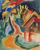 Karl Schmidt-Rottluff - H&auml;user am Weg